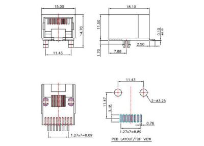 China 955406886 zet de Lage Profielrj45 Oppervlakte Stoppen Beschermde LPJE8802NNL op Te koop