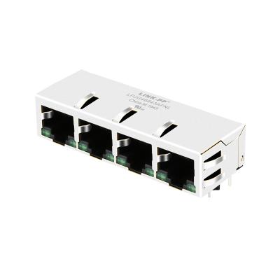 China Verbindungsstück LPJG46843AFNL 1X4 RJ45 modularer Jack, Verbindungsstück HFJ14-1G41ER-L11RL RJ45 Jack zu verkaufen