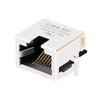 China Modularer flacher abgeschirmter Vorsprung RJ45 Jack SMT mittlerer Berg herauf 8.5mm ISO9001 zu verkaufen