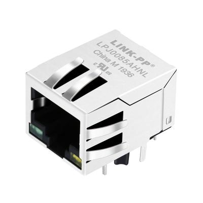 Chine LPJ0085AHNL Rj45 Jack modulaire avec le Magnetics, 1x10/100Mbps IEEE 802.3af PoE à vendre