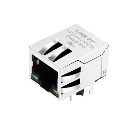 China RJ45 Connector with 1000 Base-T Integrated Magnetics For PoE+ Application for sale