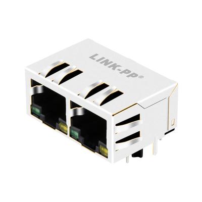 China 7499021210 / 7499021210A 1x2 Port 100 Base-T Integrated RJ45 Magnetic Jack LPJ26404-8AENL for sale