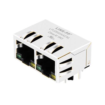 China JXR8-1001NL 1x2 Port 10/100 Base-T G/Y Led Ethernet Lan Port Network Jack RJ45 ICM Connector for sale