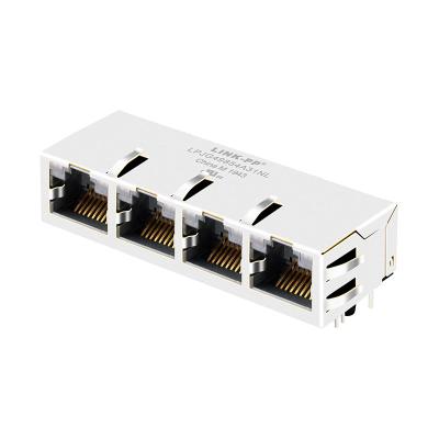 China Equivalent to JXG0-0098NL 4 Port Gigabit Rj-45 Latch Up with LEDs for sale