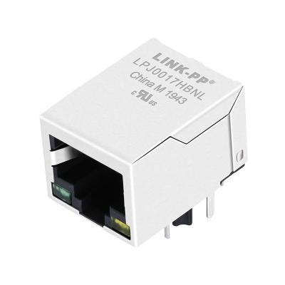 China LJ-H41S1C-14-F 10/100 Base-T Single Port Green / Yellow Leds RJ-45 Connector Module LPJ0017HBNL for sale