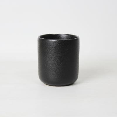 China Home Decoration Factory Wholesale OEM Logo Ceramic 10oz Black Candle Jar For Home Decor for sale