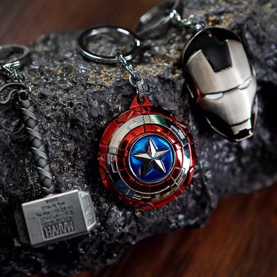 China Metal Spot Marvel Avengers Character Model Metal Keychain Iron Man Key Chain Toy Backpack Pendant for sale