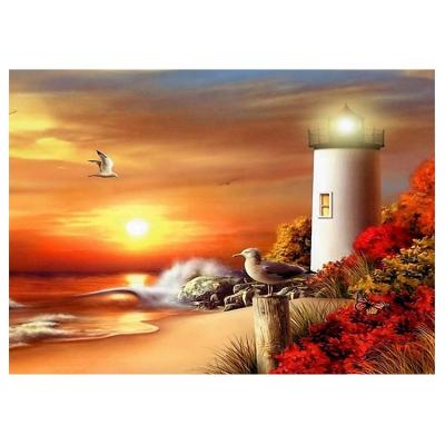 China Home decoration; Gift ; DIY Hobby Ever Opens The Moment Diamond Painting Lighthouse Sea Picture 5D DIY Mosaic Home Decor ASF1994 for sale