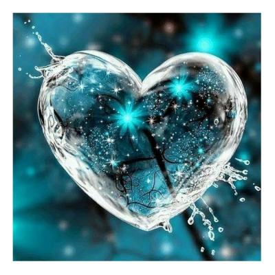 China Home decoration; Gift ; DIY Hobby Ever Opens Diamond Painting Handmade Heart Shape Full Square Drill Water Drop Art Needlework 3F2267 for sale