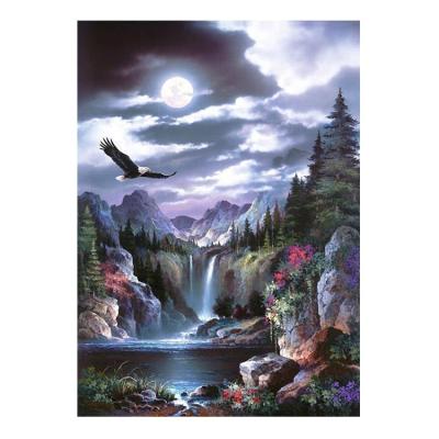 China Ever Realistic Moment Diamond Painting Landscape Waterfall Eagle Square Drill Arts 3F1724 for sale