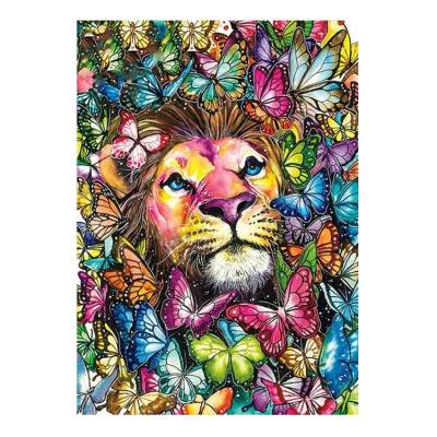 China Ever Modern Rhinestone Lion Butterfly Handmade Full Square Drill Decor 3F2098 Moment Picture for sale