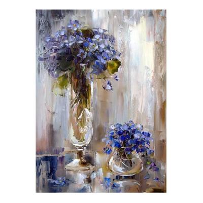 China Impressionist Ever Moment Pictures Glass Vase 5D Hobby Art 3F1277 DIY Full Square Handmade Rhinestone Drill Blue Flower for sale