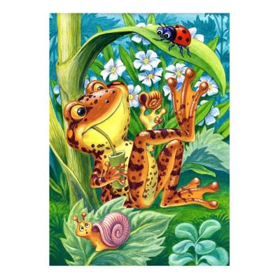 China Cartoon Diamond Painting Handmade Frog Flower Square 5D DIY Mosaic Decor Hobby Household 3F2049 Ever Full Moment for sale