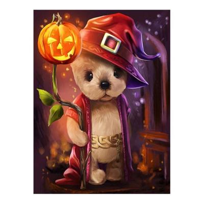 China Ever Traditional Halloween Home S2F1450 Diamond Painting Cross Stitch Moment Dog Hat Pumpkin Decoration for sale