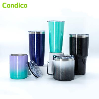 China Hot Selling Double Wall Stainless Steel Tumbler 16oz Insulated Metal Beer Coffee Mug Viable For Fast Delivery for sale