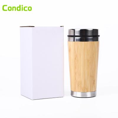 China PORTABLE Bamboo Wooden Travel Insulated Coffee Mug Stainless Steel Eco Tea Bottle Infuser With Lid Cool Coffee Mugs for sale