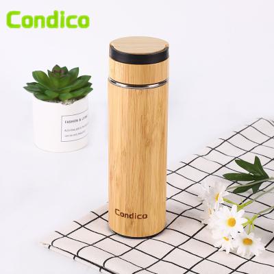 China Bamboo Thermos Cup 17oz Fashion PORTABLE Eco-friendly Insulated Water Bottle Bamboo Drinking Cups for sale