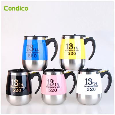 China New Viable Creative Automatic 304 Stainless Steel Self Stirring Coffee Magnetic Milk Cup Mug Blender Smart Blender Thermal Mixing Mug for sale