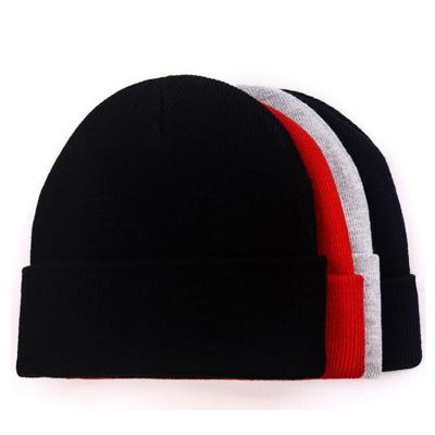 China COMMON wholesale adult size patch custom woven skullcap, custom knit hat for sale