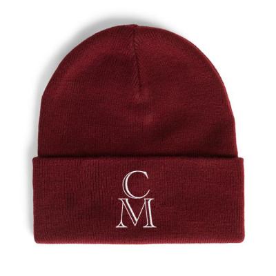 China 2020 COMMON Wholesale Custom Jacquard Embroidered Winter Knit Beanie , Custom Woven Label Beanie Hat for sale