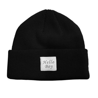 China COMMON Custom Logo Beanie Cap With Custom Label, OEM Wholesale Acrylic Beanie Hat Winter Knitted for sale