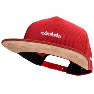 China Wholesale COMMON Brim Custom Embroidery Bottom Red Suede Snapback Hats, Embroidery Logo Snapback Cap for sale