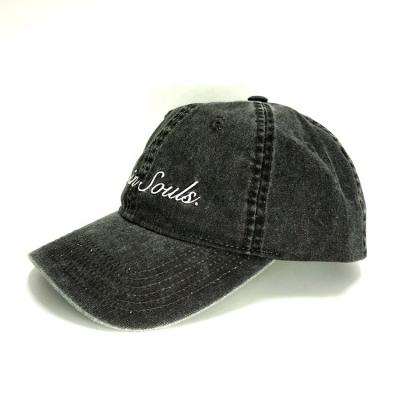 China JOINT Wholesale Cheap Custom Men's Black Acid Washed Dad Hat for sale