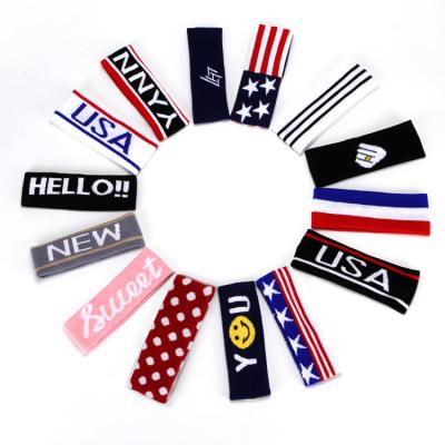 China 2020 Fabric Shape High Quality Custom Jacquard Logo Acrylic Knitted Winter Headband for sale