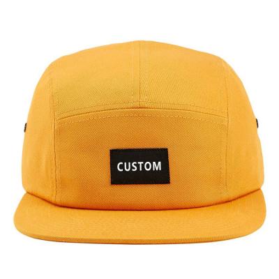 China Five Panel Hat Label Logo 5 Panel COMMON Custom Snapback Hat for sale