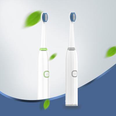 China Household IPX6 Battery Power White Green Waterproof Cordless Soft Stiffen Electric Adult Toothbrush OEM for sale