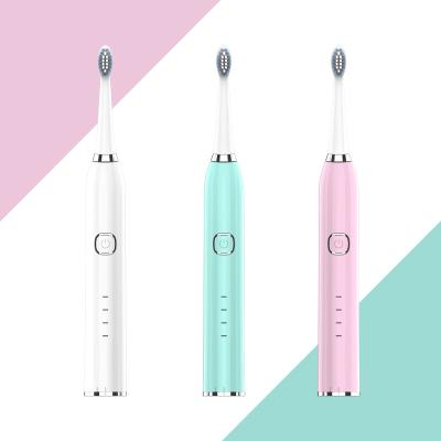 China Purchase Battery Operated Pink Green White Rechargeable Deep Cleaning Whitening 6 Modes Electric Power Smart Toothbrush Sets for sale