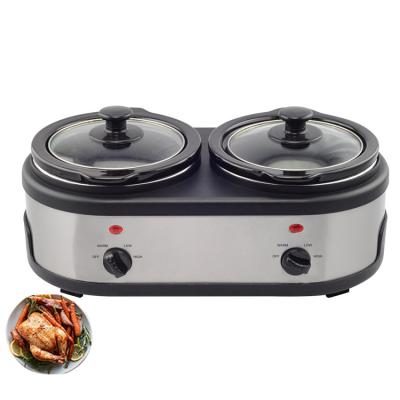 China New Promotional Hotel 2 Section Slow Cooker Buffet Server For Parties Vacation Families for sale