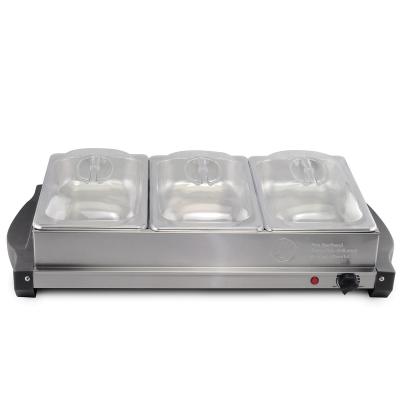 China Professional Commercial Hotel 3 Tray Buffet Food Warmer Electric Hotel Shake Warming Tray for sale