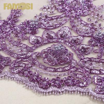 China Other High Quality Tulle French Lace Fabrics African Beading Embroidery Lace Fabric Online For Dress Dresses for sale