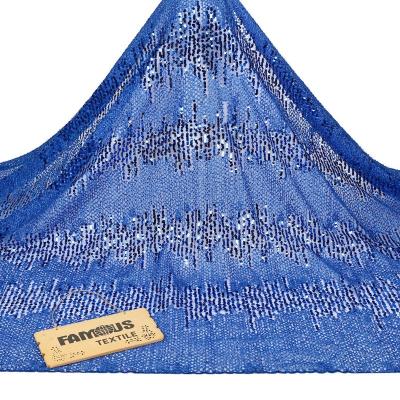 China Other Latest Lace Fabric For Nigerian French Tulle High Quality African French Tulle Party Sequins Embroidery Fabric Royal Blue for sale