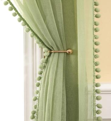 China Blackout Curtain Fabric Manufacturer POM POM Sheer Curtain for sale