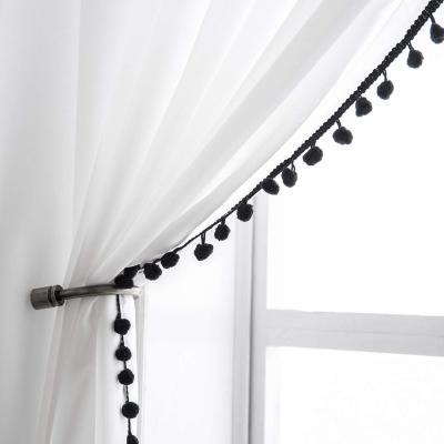 China Blackout Drape European Style Curtains Sheer POM POM Curtain for sale