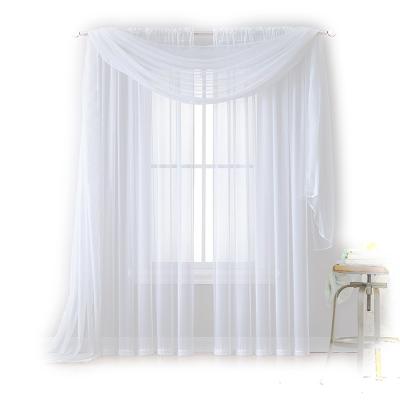 China Blackout Elegant Solid Sheer Voile Window Curtain Treatment Panel Drapes Or Scarf for sale