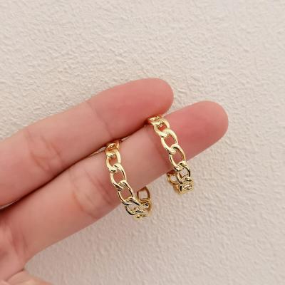 China Hyacinth High Quality Hollowed French TRENDY no ear hole patched earring clip 14K gold plated for sale