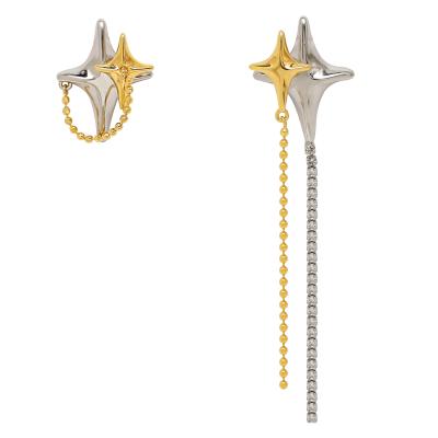 China Hyacinth New Fashion Asymmetry Irregular Long Star Drop Earring Designer Tassels Earrings for sale