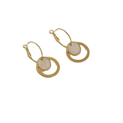 China Shiny Shell Earring Korean Trendy Lady Hoop Hyacinth Fashion Double Hoop Earrings FASHIONABLE Girls Women for sale