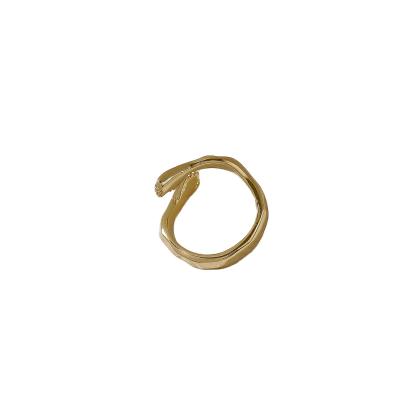 China Vintage Hyacinth Interesting Resizable Ring New Design Stainless Steel Hand Embrace Unisex Metal Ring for sale