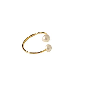 China Vintage Hyacinth Korean Fashion Simple Girl Heart Pearl Ring Lovers Ring Opening Adjustable Sweet Ring for sale