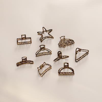 China Hyacinth Unique Design Vintage Leopard Hairpin Temperament Metal Shark Clip Fashion Alloy Hair Claw for sale