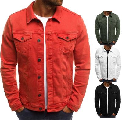 China Viable Solid Color Mens Slim Casual Jacket Plu Size Denim Jackets for sale