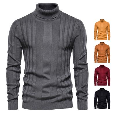 China Anti Shrink Men's Casual Slim Fit Basic Tops Knitted Thermal Turtle Neck Pullover Sweater for sale