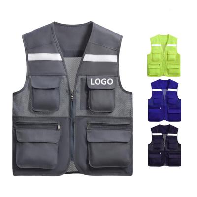 China QUICK DRY Mens Vest Summer Custom Multi-pocket Reflective Vest for sale