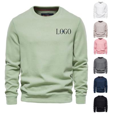 China Casual Breathable Men Knit Plain Street Wear Crewneck Cotton Sweatshirt for sale