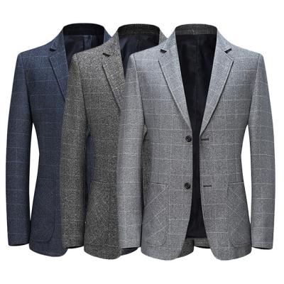 China Wholesale High Quality Slim Fit Businessman Anti-wrinkle Slim Fit Blazer V Plaid Stylish Men's Formal Blazer for sale