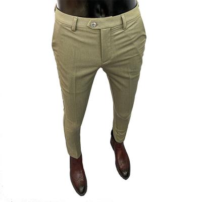 China Solid Color Breathable High Quality Skinny Pants Men Casual Custom Side Pocket Pants Men for sale